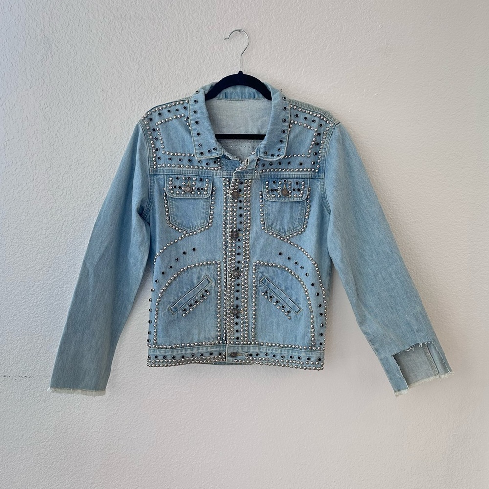 Denim Studded Jacket Size M